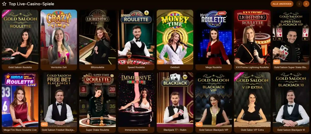 Tornado Boomz Casino Live-Casino mit Roulette, Blackjack und Crazy Time